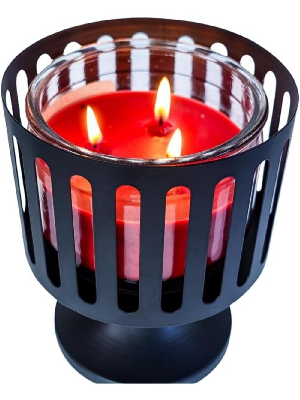 Elegant 3-Wick Candle Holder - Black Rectangle Design for Home Decor & Style